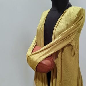 Fontana Yellow Textured Open Cardigan Size XL